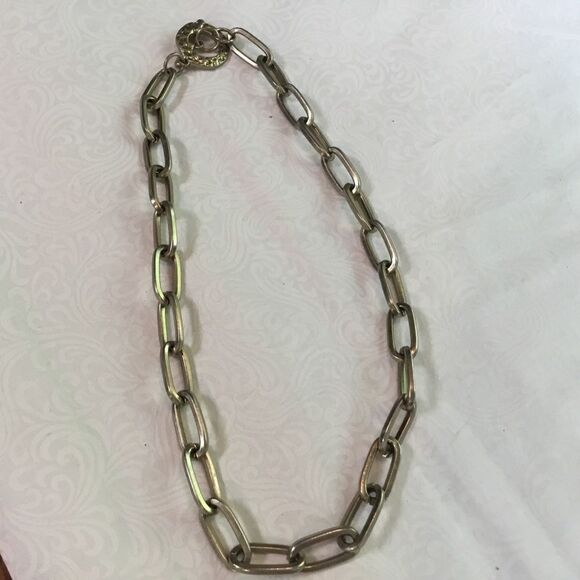Goldtone Oval Link Necklace - Picture 1 of 4
